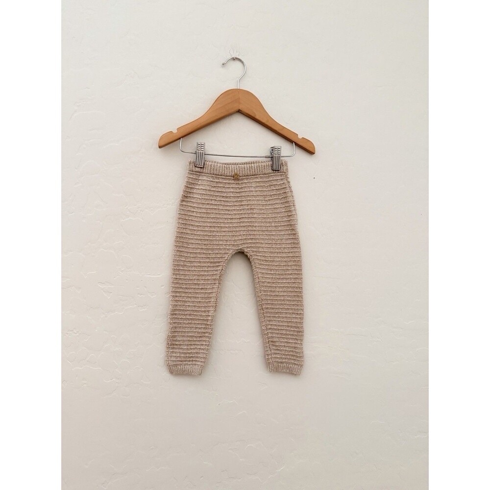 Petite Maison x NONO Baby 18M Organic Cotton Knit Pants Beige Neutral
